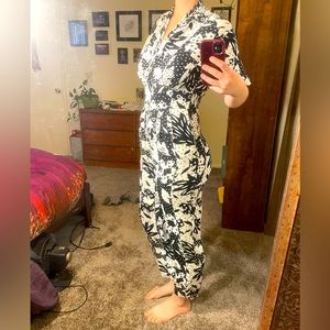 Black and white patterned jumpsuit